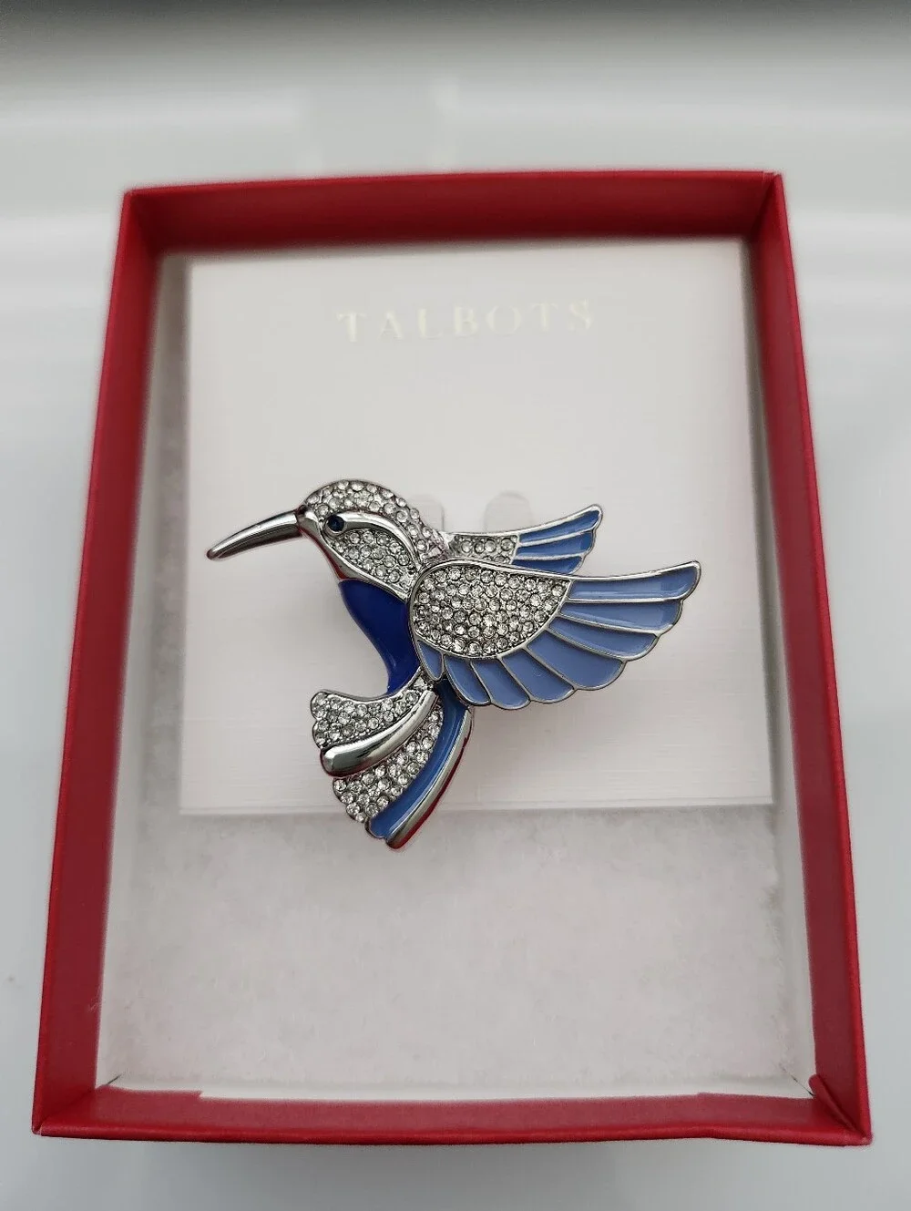 Blue Crystal Hummingbird Bird Pin Brooch - Brand: